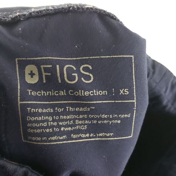 Women's Figs Navy Blue Medical Tech Drawstrinf Cargo Pants Size XS - Picture 9 of 10